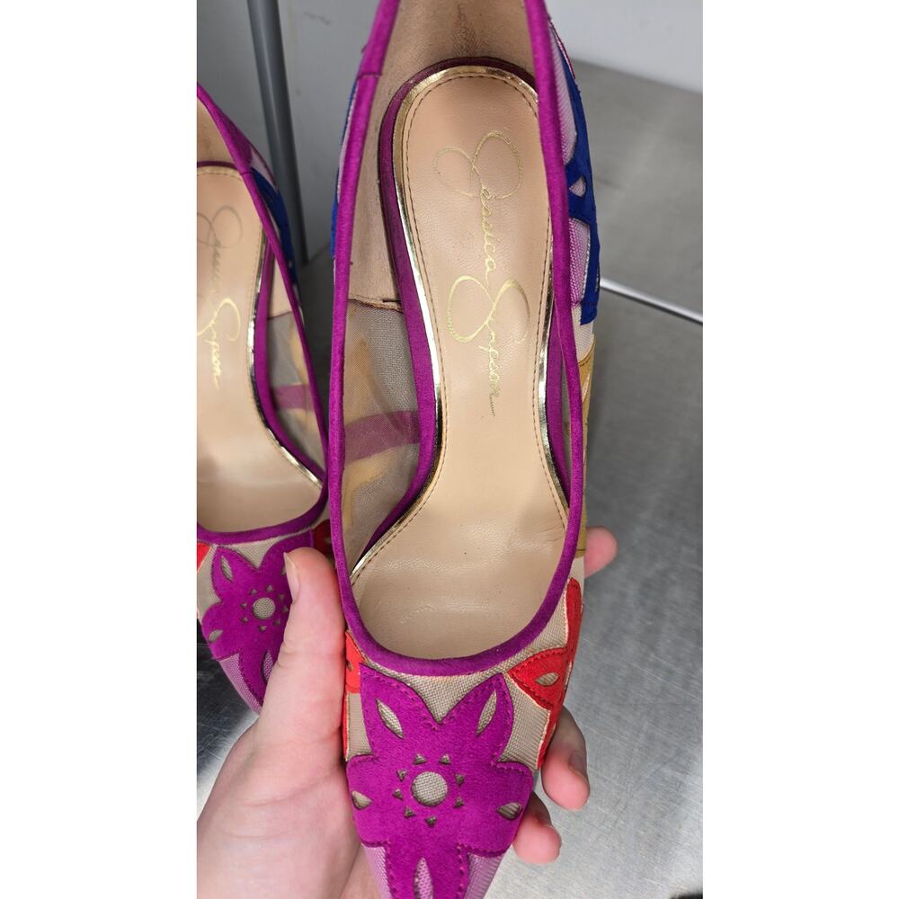 JESSICA SIMPSON Perie Floral Cut Out Pumps Size 7.5 - Picture 5 of 11
